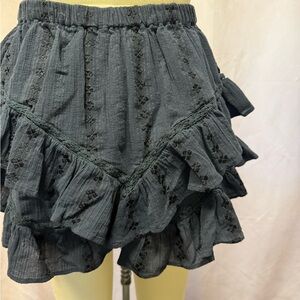 Isabel Marant Black Ruffled Women Shorts